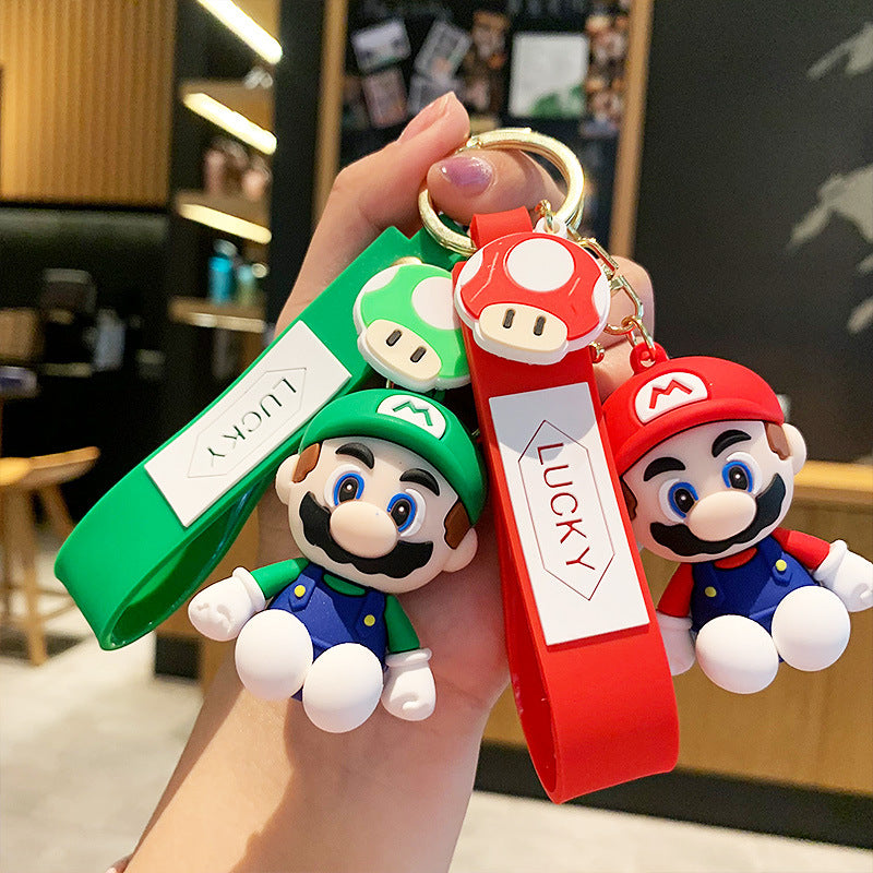 Creative Epoxy Mario Doll Keychain Pendant Cute Cartoon Car Key Chain Pendant Small Gift