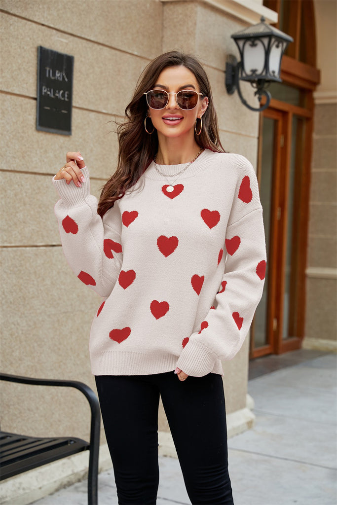 Bestseller Valentine's Day Love Pullover Women's Knitwear Women's Large Size Loose Cross-Border Sweater Women