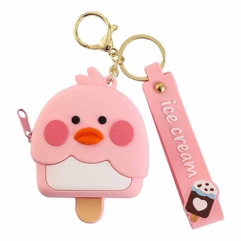 Cartoon Epoxy Small Yellow Duck Coin Purse Keychain Pendant Cute Chicken Storage Small Object Bag Ornaments