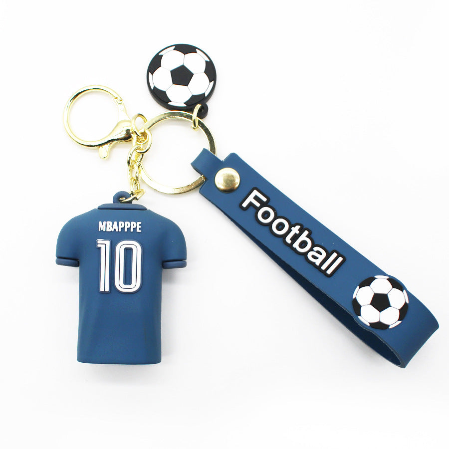 World Cup Soccer Uniform Jersey Keychain 3D Epoxy Creative Football Suit Pendant Football Pendant World Cup Gift