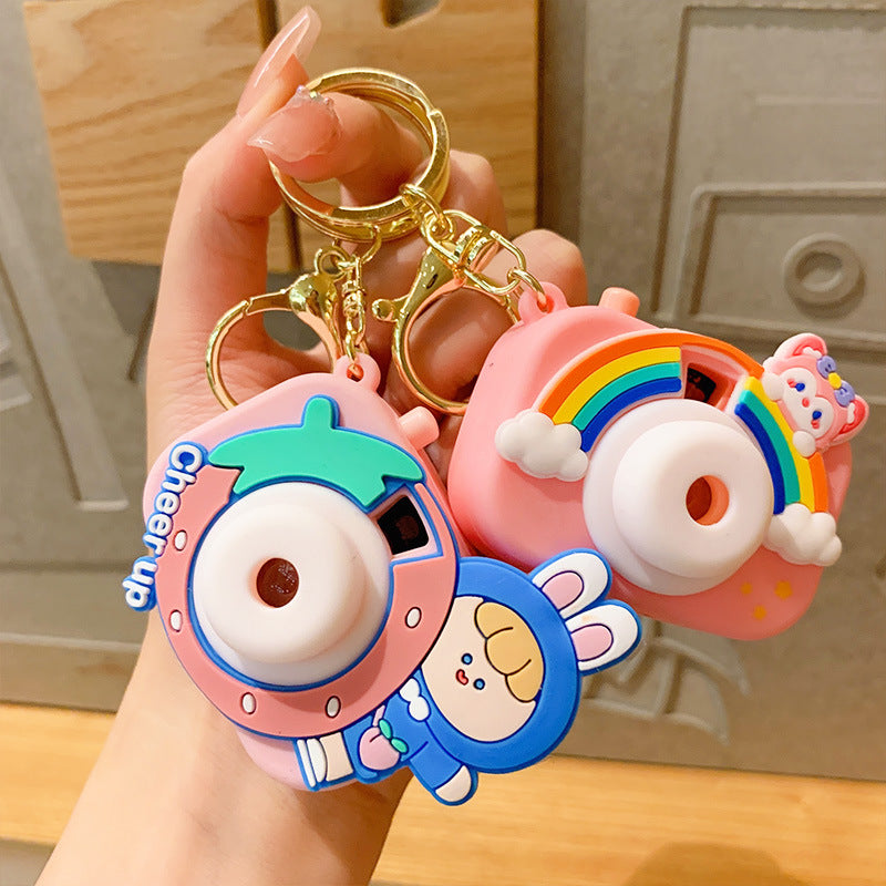 Creative Student Cute Projection Camera Keychain Pendant Female Car Key Chain Bag Pendant Small Gift