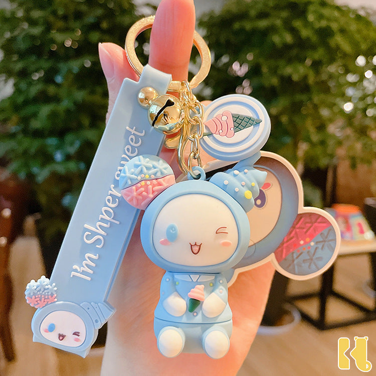 Cartoon Cute Treasure Sweetheart PVC Keychain Cute Automobile Hanging Ornament Couple Bags Hanging Ornament Keychain Creative