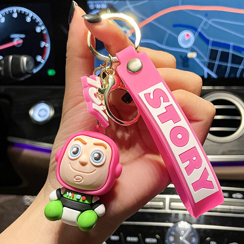 Cartoon Bus Light Year Keychain Pendant Epoxy Doll Cute Couple Bags Ornaments Car Key Chain Accessories