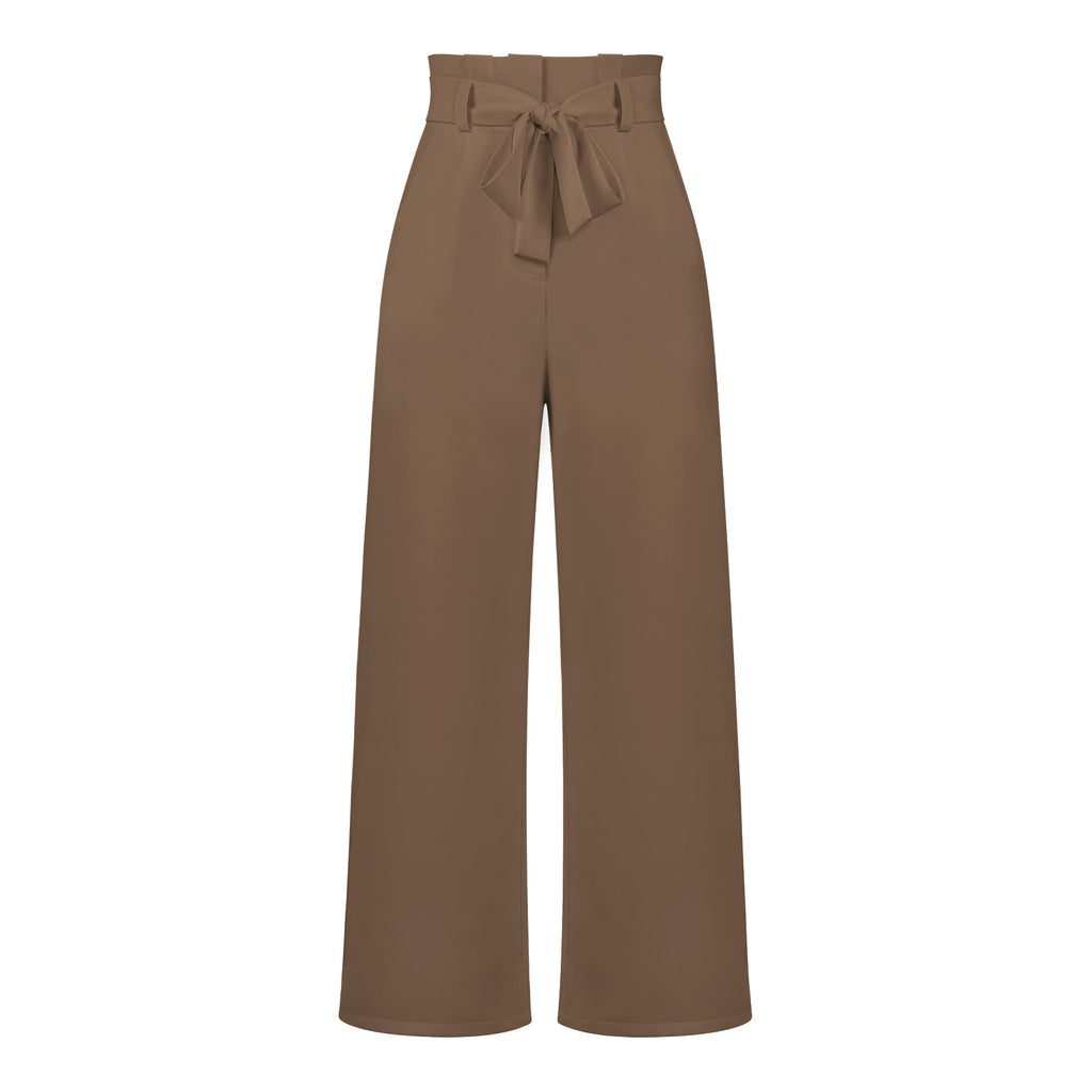 Workwear Women's Dress Suit Pants Casual All-Matching Wide Leg Trousers with Belt Temperament Commuting Pants Summer