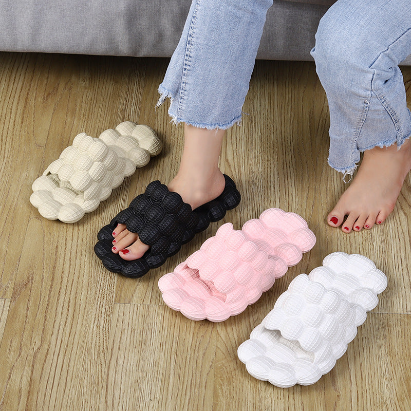 Women's Summer Creative Lychee Personality Trend Bubble Shoes Massage Footbed Beach Slippers Women's Lovers Shoes