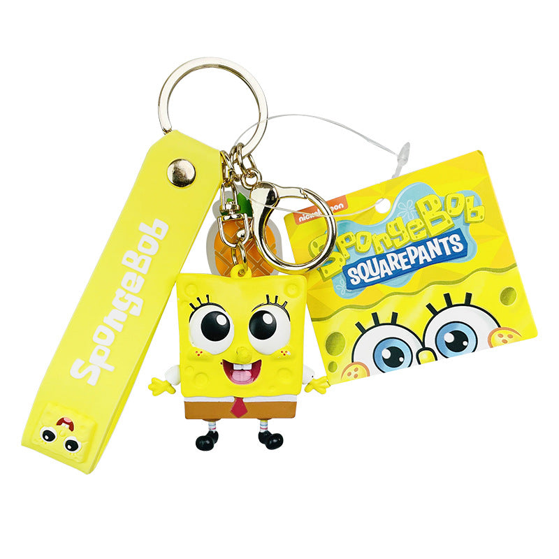 Cartoon SpongeBob Pie Star Keychain Female Cute Exquisite Couple Car Key Chain Handbag Pendant