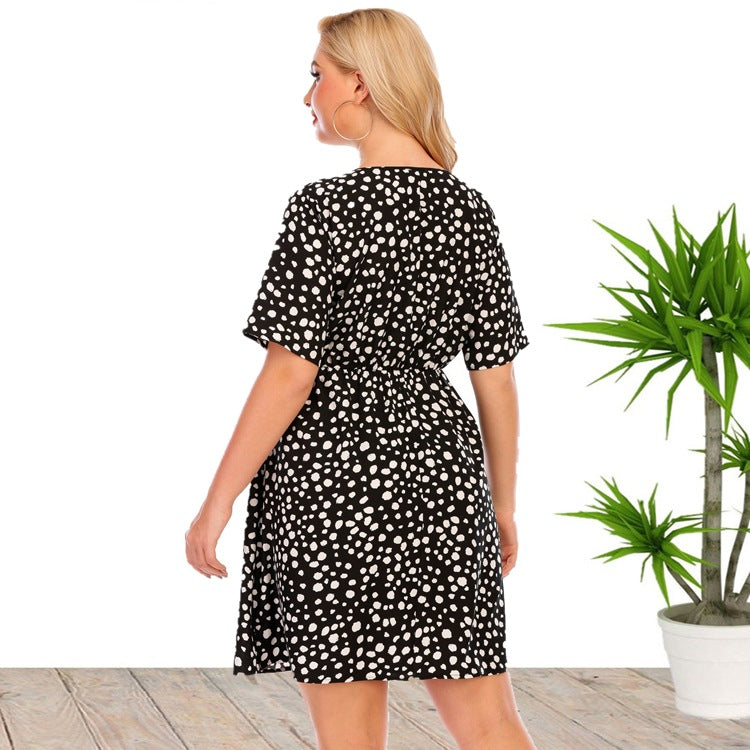 Women's Short-Sleeved Printed Dress