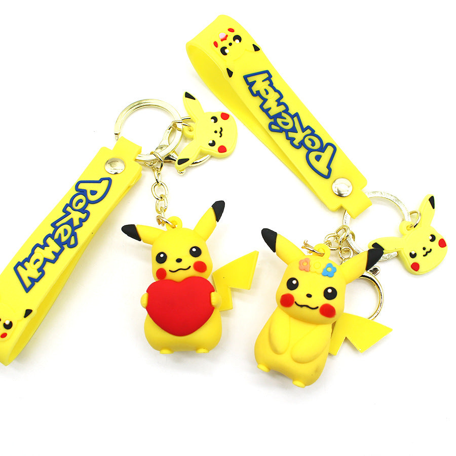 Cartoon Pokémon Pikachu Keychain Bag Schoolbag Cute Pendant Children's Gift Charm