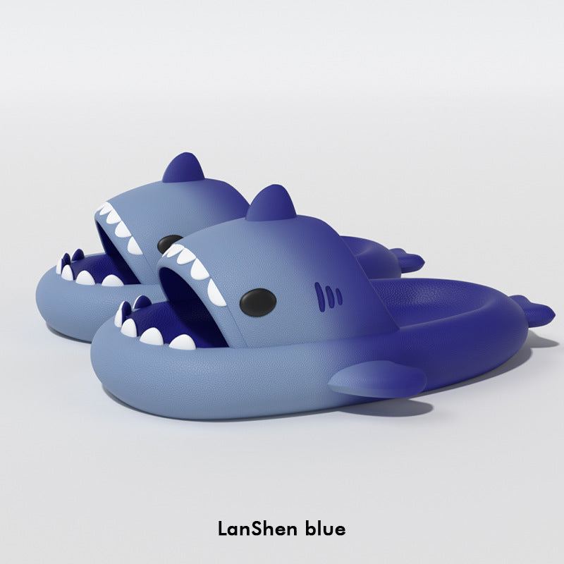 Gradient Shark Slippers for Women Cute Summer Indoor Home Home Bath Non-Slip Couple Outdoor Sandals for Men