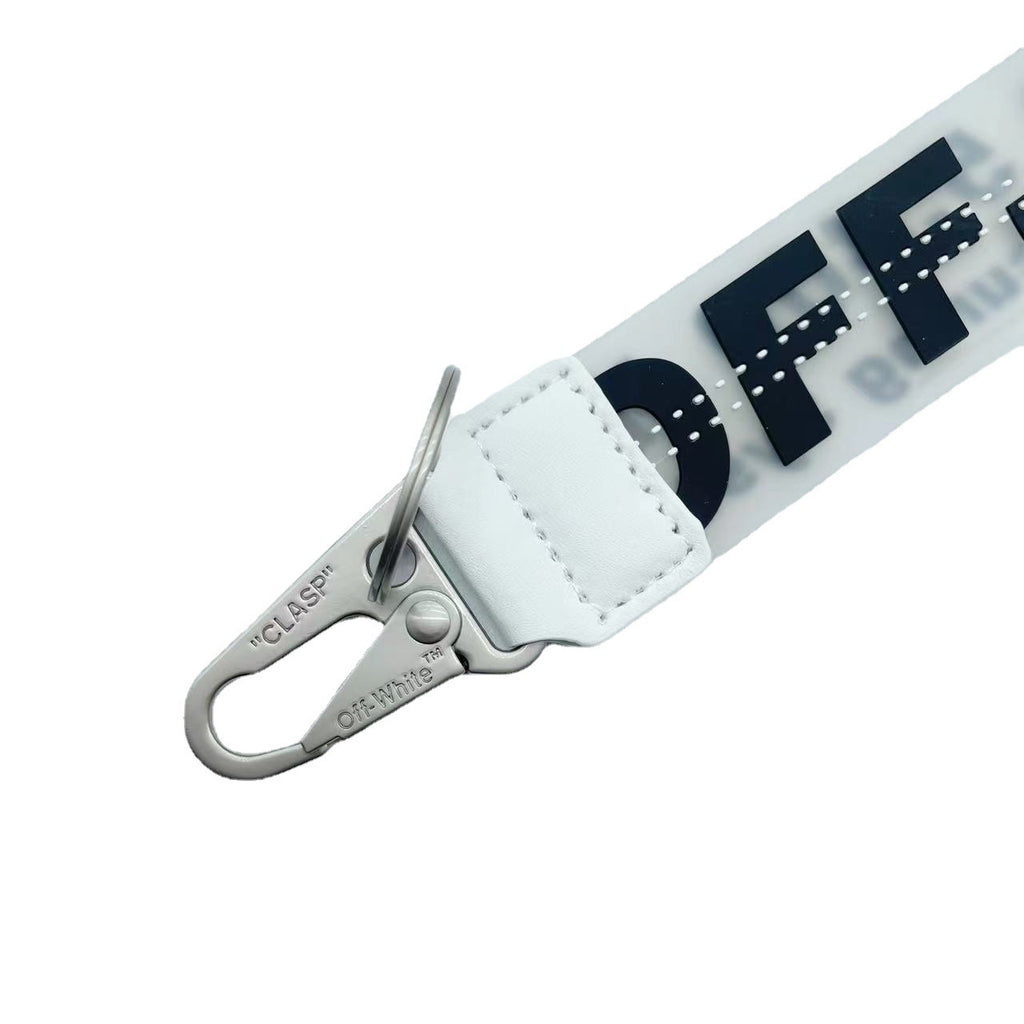 Fashion Brand off White Keychain Plastic Transparent Epoxy Three-Dimensional Letters PVC Mobile Phone Pendant