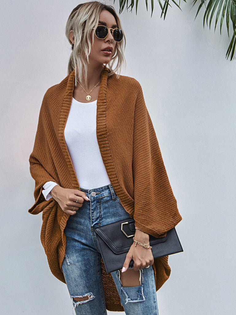 Autumn and Winter New Color Stitching Knitted Cardigan Sweater Coat