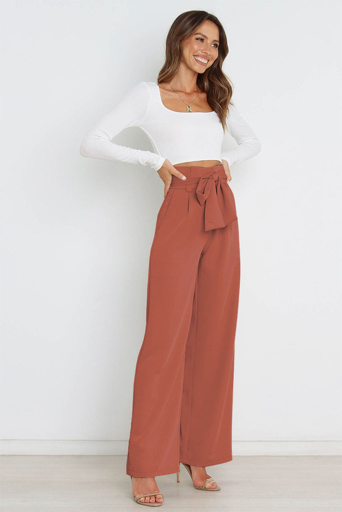 Workwear Women's Dress Suit Pants Casual All-Matching Wide Leg Trousers with Belt Temperament Commuting Pants Summer