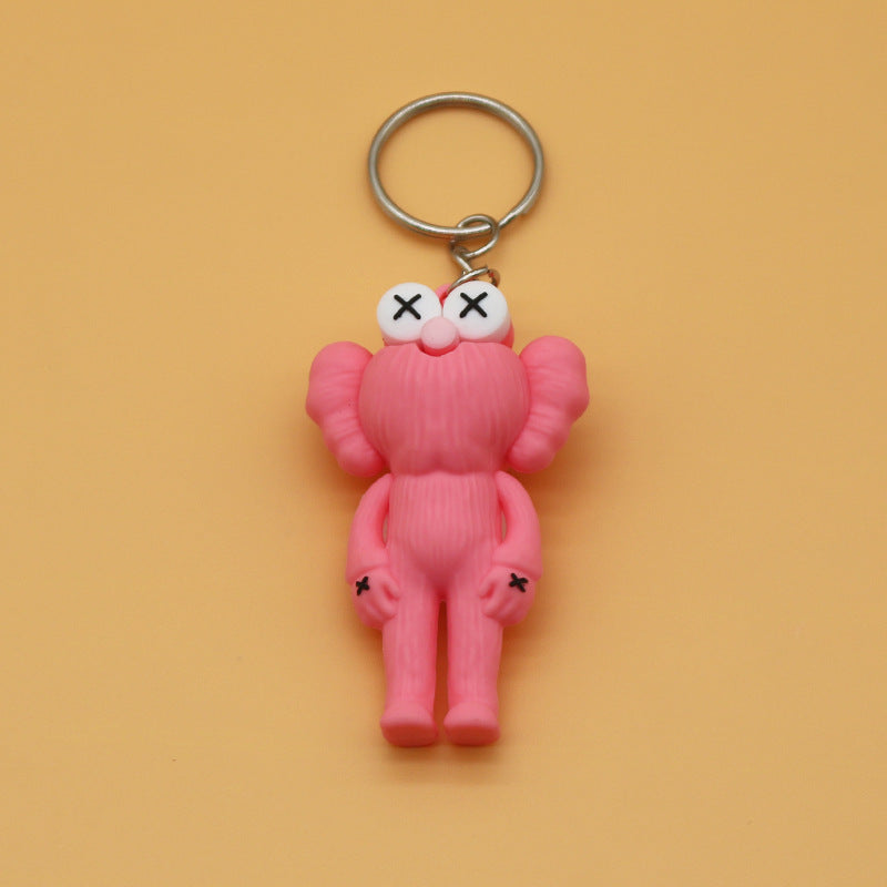 Cool Popular Brand Couple Sesame Street Key Ring KAWS Key Chain Simple Doll Pendant Bag Ornaments Small Gift