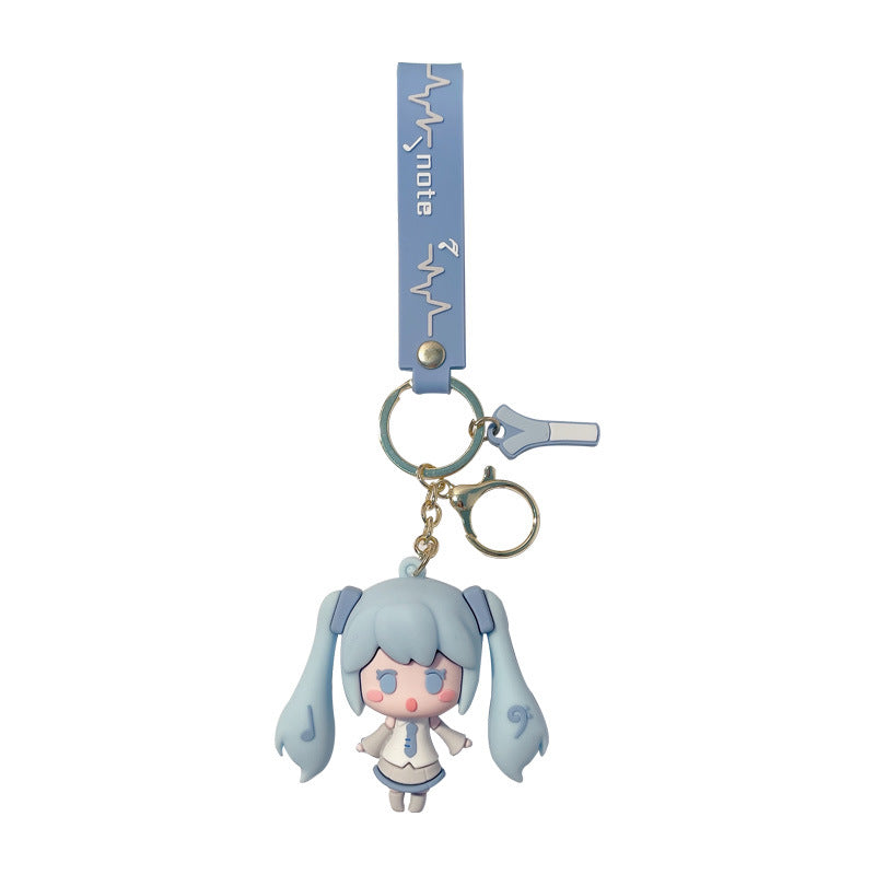 Cartoon Epoxy Hatsune Girl Keychain Car Key Chain Couple Bags Pendant Creative Key Ring