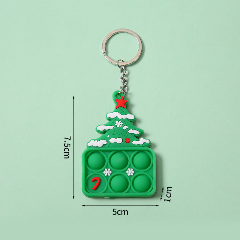 Bubble Music Christmas Keychain Christmas Rat Killer Pioneer Decompression Silica Gel Key Chain Toy Pendant