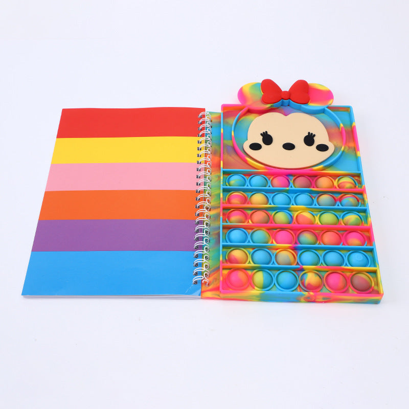 Decompression Bubble Loose-Leaf Notebook Silicone Cartoon Rat Killer Pioneer Hand Account Creative Gift