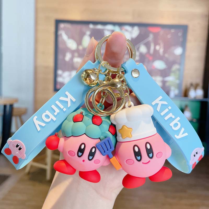 Cartoon Kirby New Year Keychain Cartoon Doll Key Chain Automobile Hanging Ornament Bag Ornament Gifts