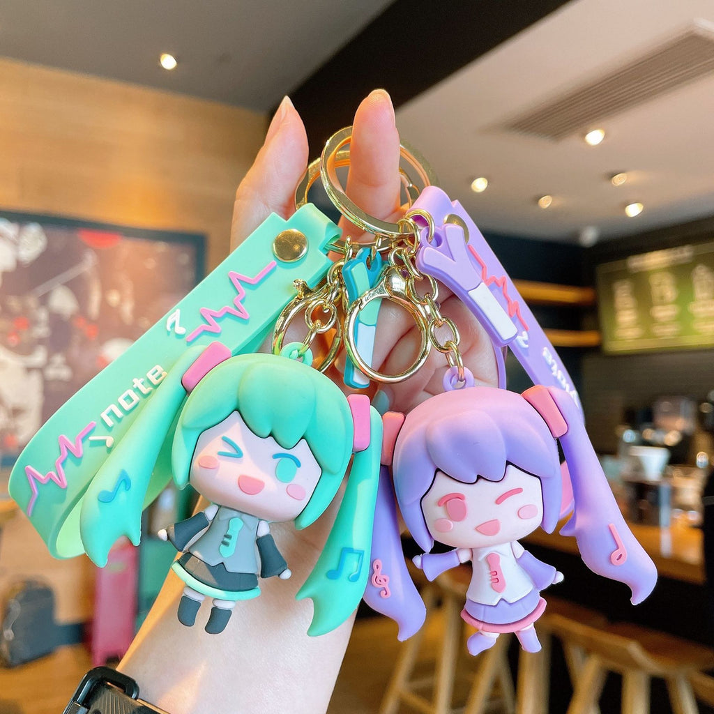 Cartoon Epoxy Hatsune Girl Keychain Car Key Chain Couple Bags Pendant Creative Key Ring