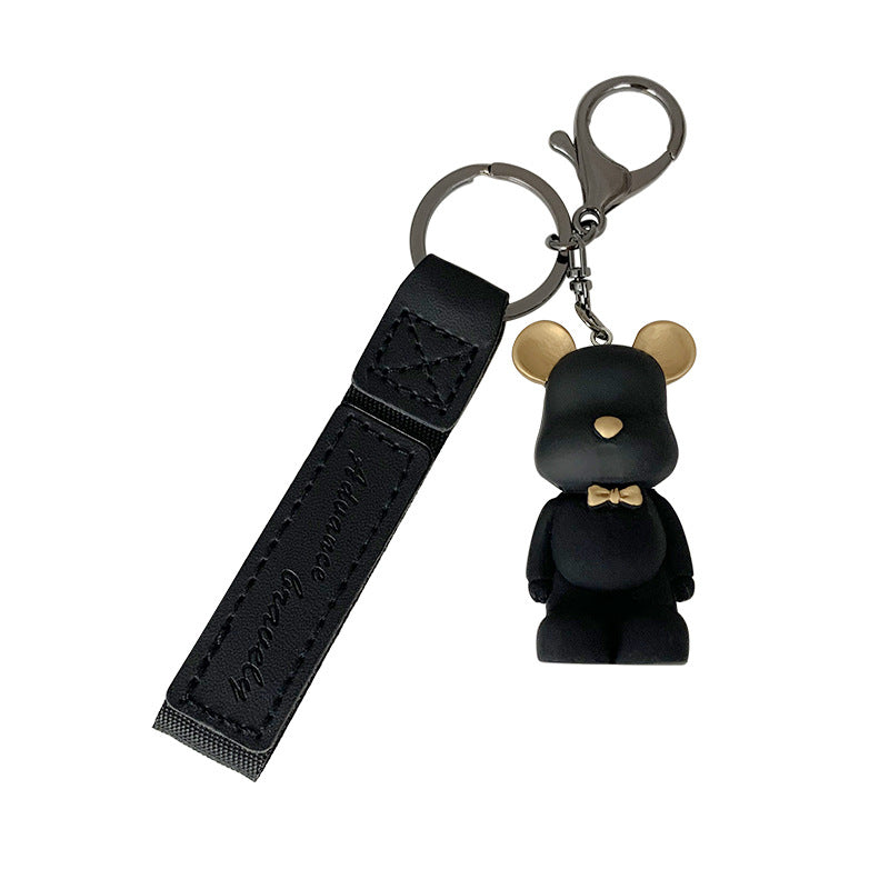 Creative Cute Nordic Bearbrick Bow Tie Bear Keychain Men and Women Car Key Chain Pendant Bag Hanging Ornaments