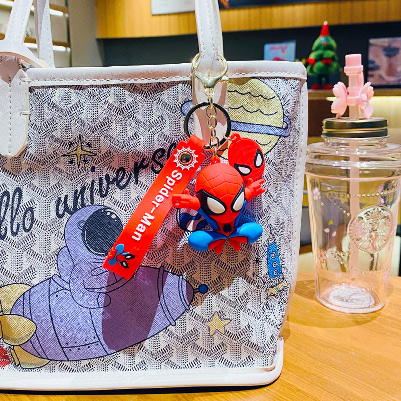 Creative Kweichow Moutai Spider-Man Handbag Pendant Car Key Chain Girl Heart Cute Hang Decorations Couple Gift Keychain