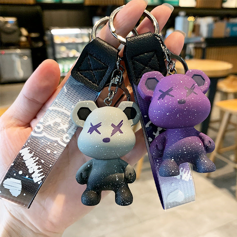 Cartoon Color-Changing Bear Keychain Accessories Couple Car Key Chain Pendant Bag Hanging Ornament Little Creative Gifts