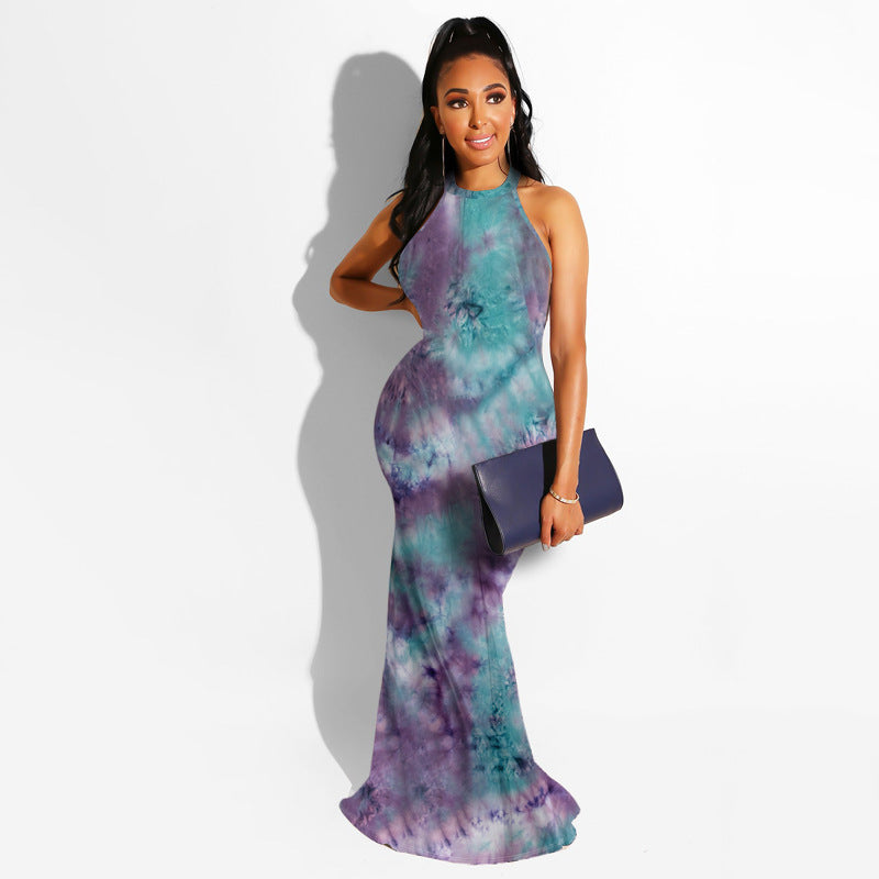 Printed Dress for Woman Sexy Slimming Long High-Waisted Skirt