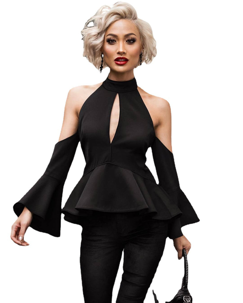 Solid Color Backless Top Slim Fit