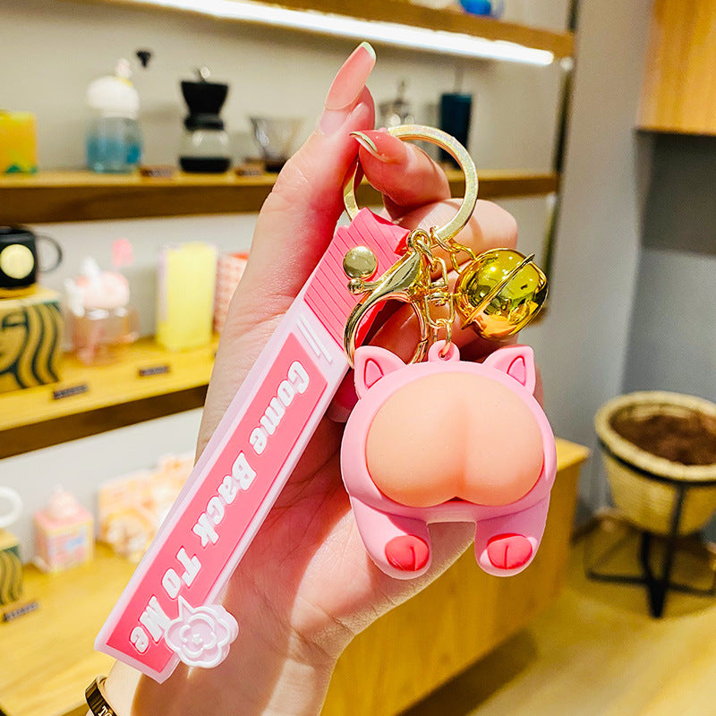 Creative QQ Bullet Egg Cat Bag Package Pendant Car Key Ring Soft and Cute Girl Cute Hang Decorations Couple Small Gift