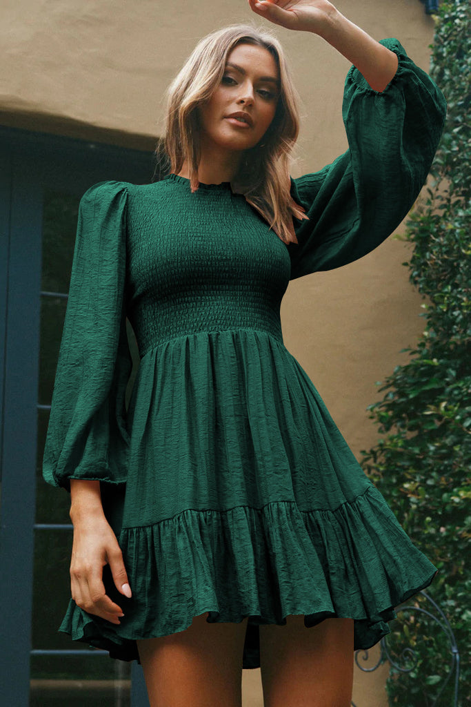 European and American Style Autumn Clothing Fashion Ladies Long-Sleeved Ruffled Dress Temperament Senior French Style Dress