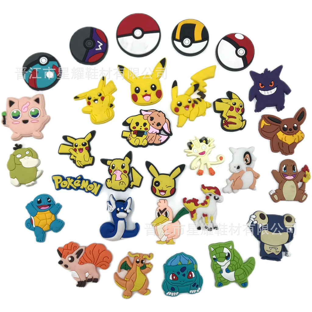 Pokémon PVC Soft Rubber Hole Shoes Decorative Buckle Hole Shoes Shoe Ornament Shoe Buckle Accessories