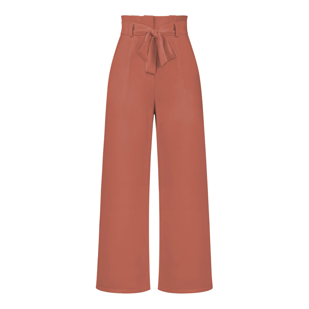 Workwear Women's Dress Suit Pants Casual All-Matching Wide Leg Trousers with Belt Temperament Commuting Pants Summer