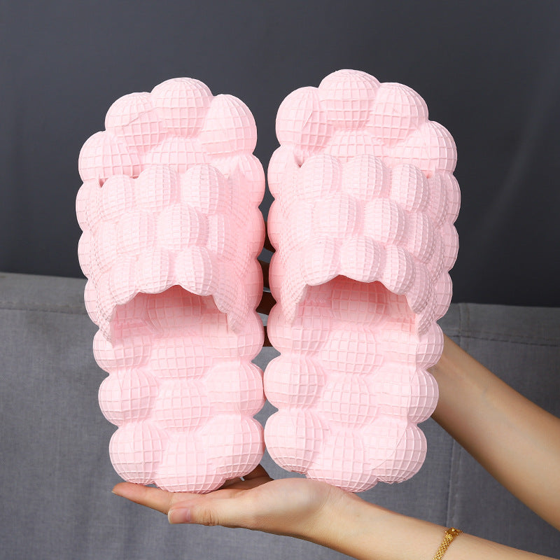 Women's Summer Creative Lychee Personality Trend Bubble Shoes Massage Footbed Beach Slippers Women's Lovers Shoes