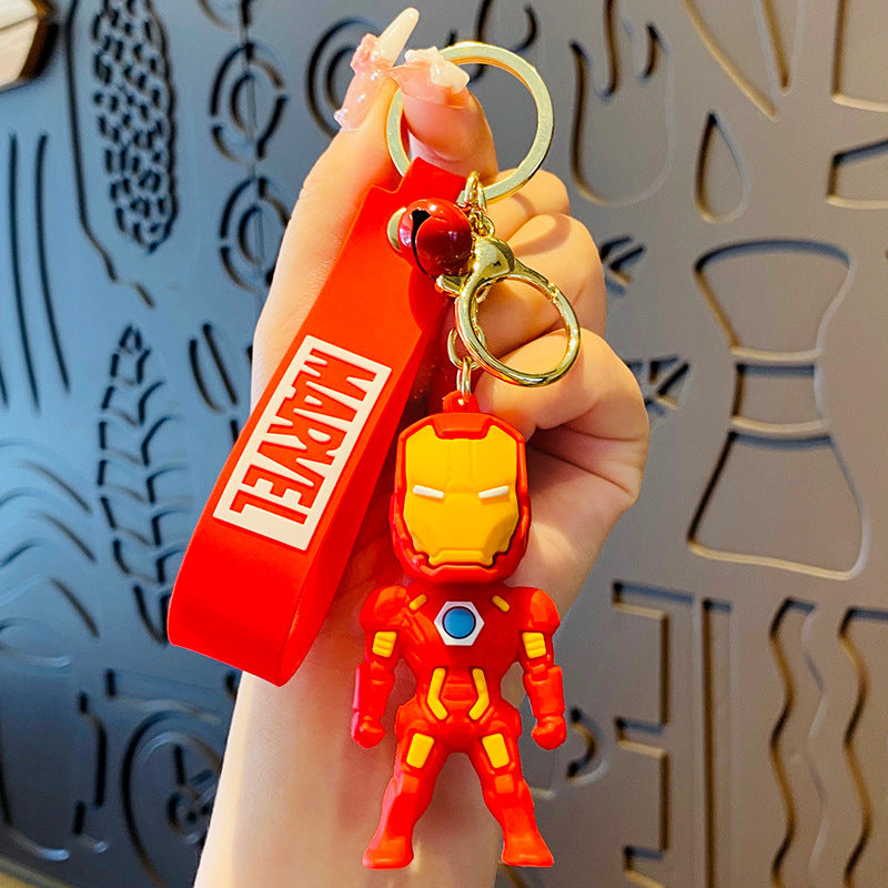 Cartoon Anime Avengers Keychain Automobile Hanging Ornament Spider-Man Doll Key Chain Small Jewelry