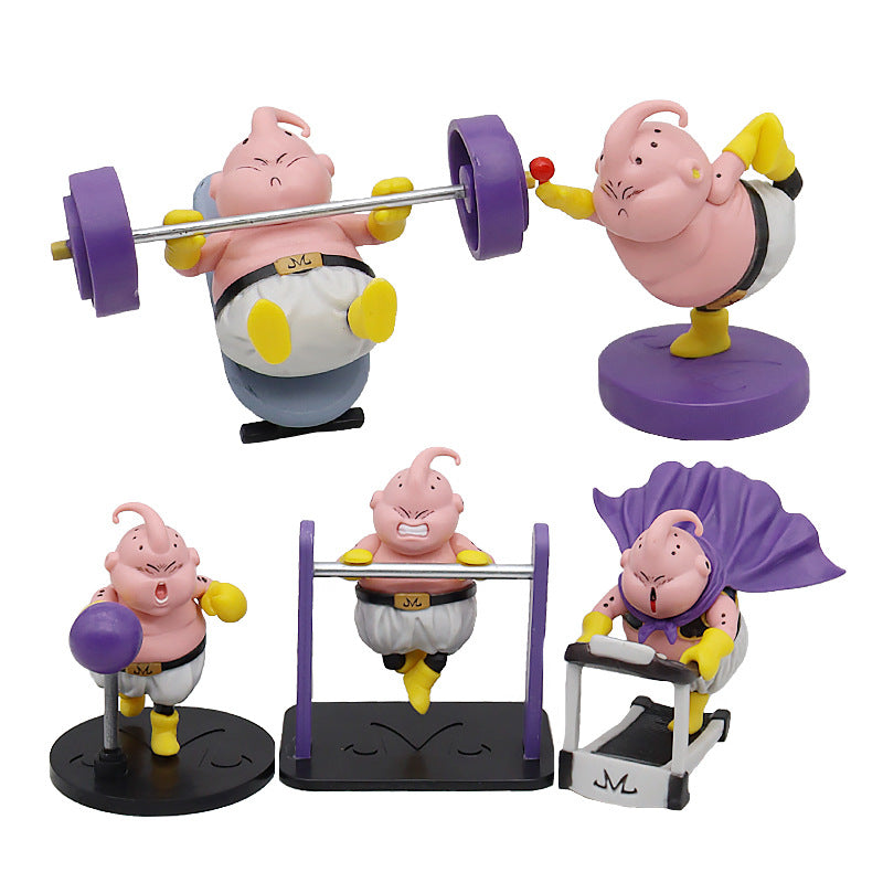 Dragon Ball GK Muscle Majin Boo Anime Garage Kits Model Furnishing Articles Gym Creative Spoof Figurine Doll