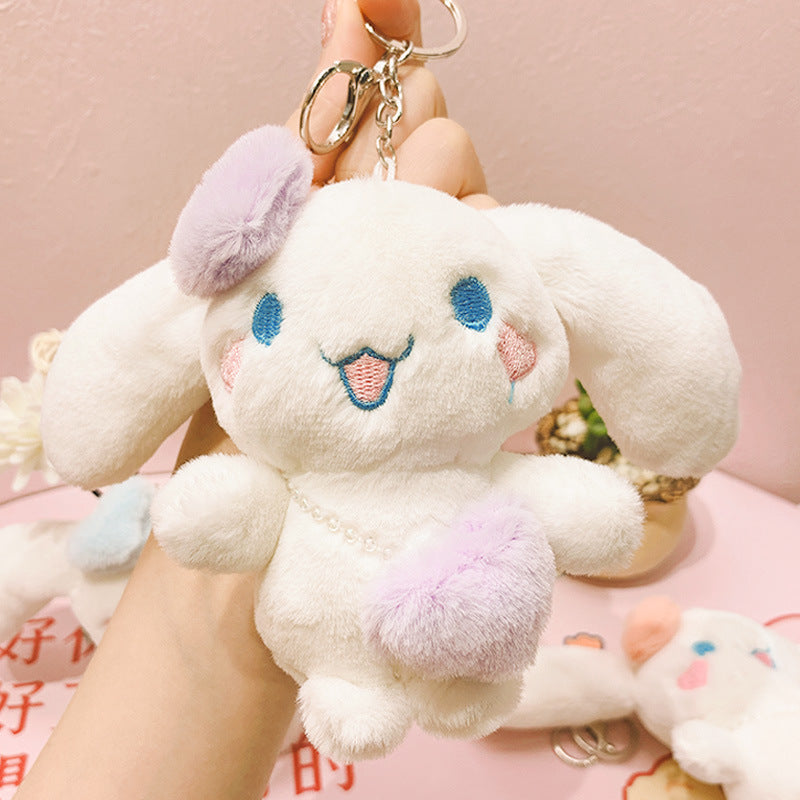 Creative Plush Big Ear Dog Doll Keychain Pendant Cute Exquisite Car Key Chain Bag Small Ornaments