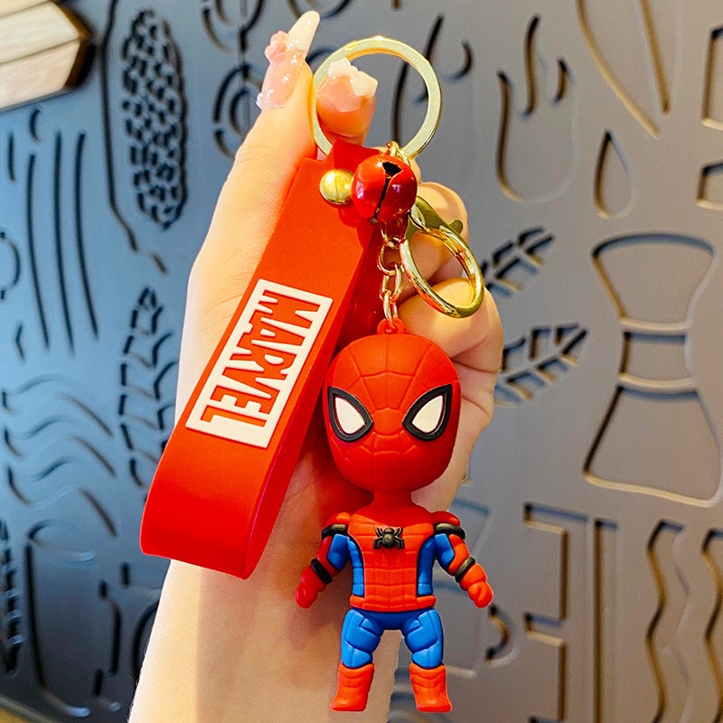 Cartoon Anime Avengers Keychain Automobile Hanging Ornament Spider-Man Doll Key Chain Small Jewelry