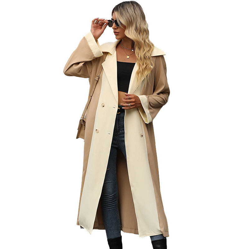 Women's Long Casual Trench Coat Women's Autumn and Winter Large Coat