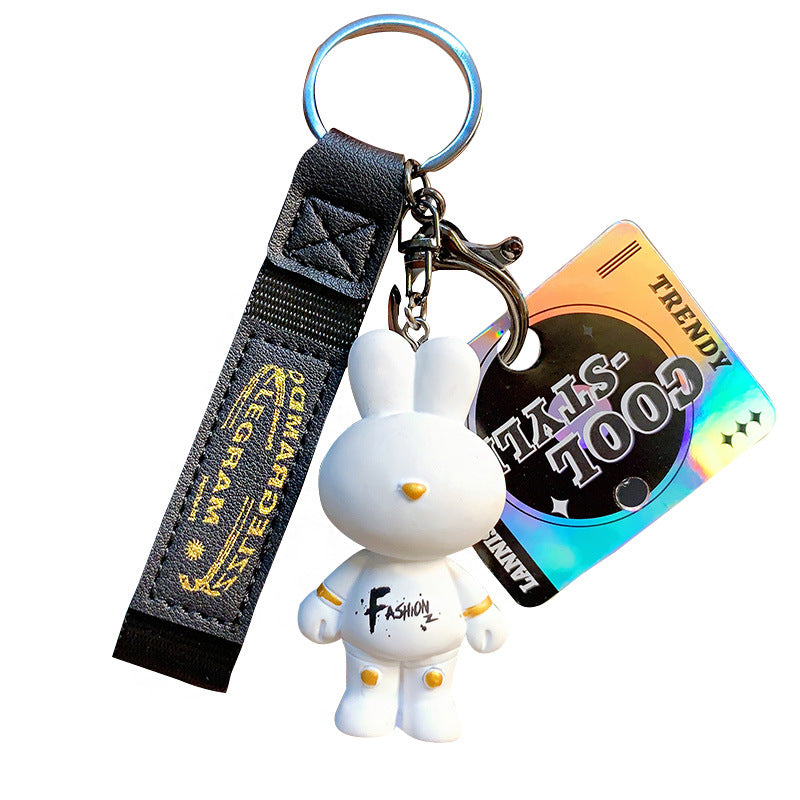 Cartoon Moonlight Faceless Rabbit Keychain Couple Creative Exquisite Doll Key Chain Handbag Pendant Small Gift