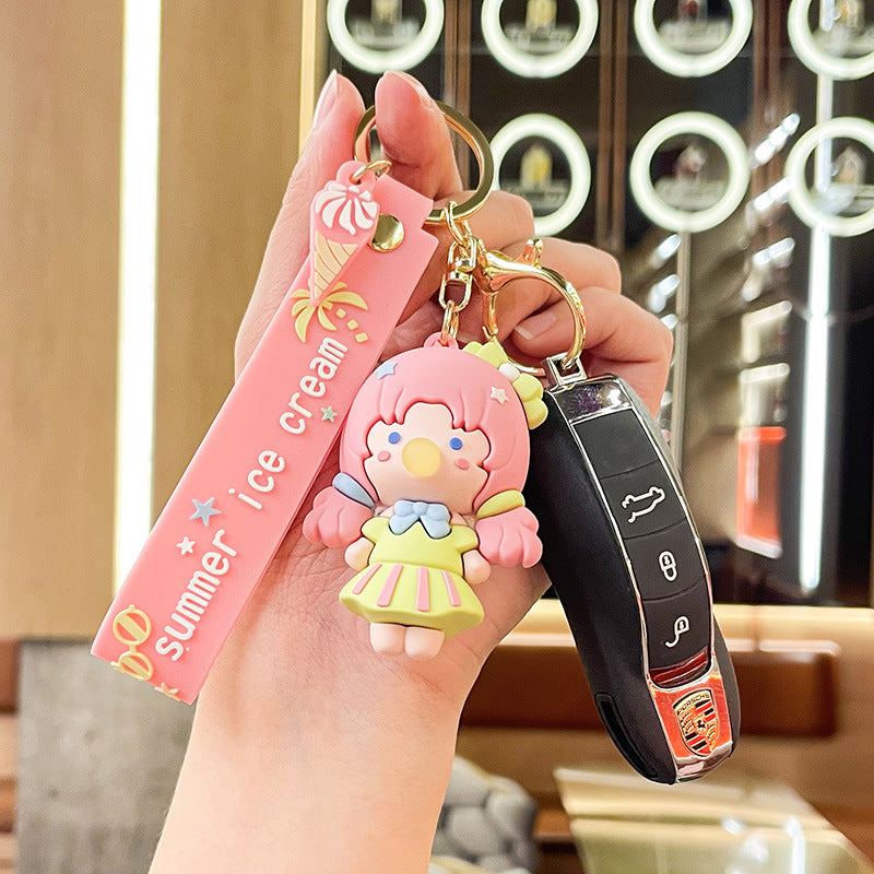 Cute Summer Sea Style Bubble Princess Keychain Trendy Jewelry Pendant Cartoon Doll Exquisite Bag Ornaments