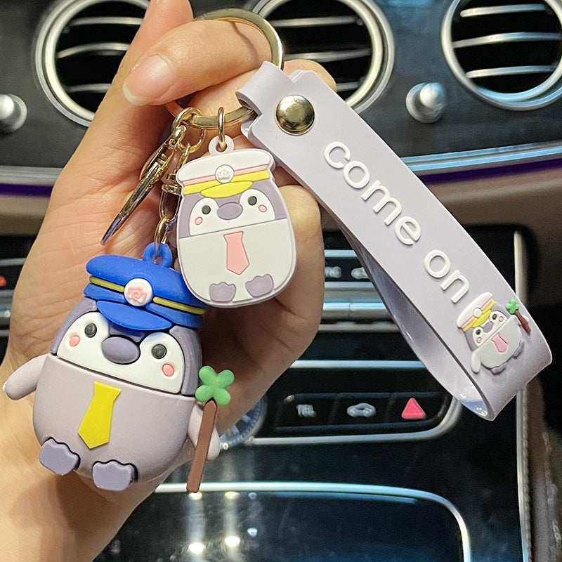 Cartoon Girlish Penguin Keychain Cute Doll Key Chain Couple Accessories Handbag Pendant Small Gift