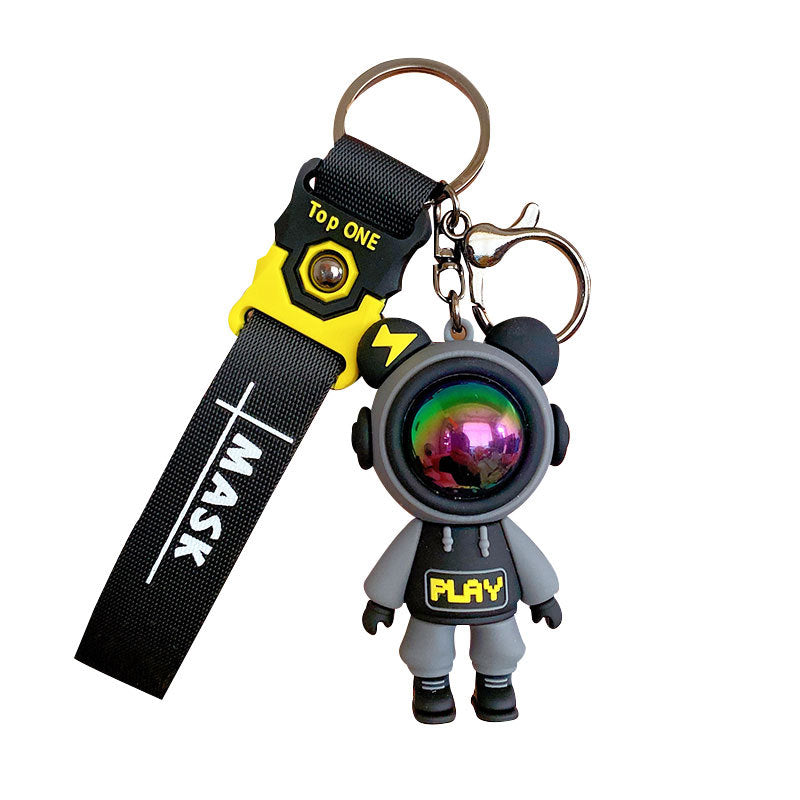 Cool Lightning Bear Keychain Pendant Cartoon Couple Doll Car Key Chain Bag Pendant Key Ring