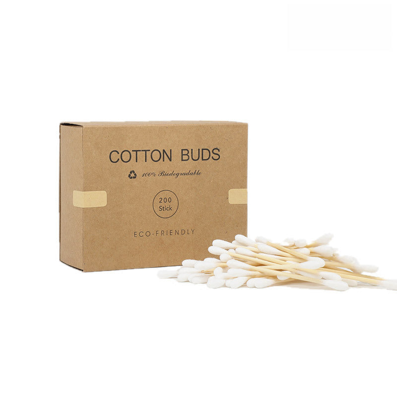 200 Bamboo Paper Plastic Sticks Cotton Swab Cotton Swab Kraft Box Cotton Swabs Disposable