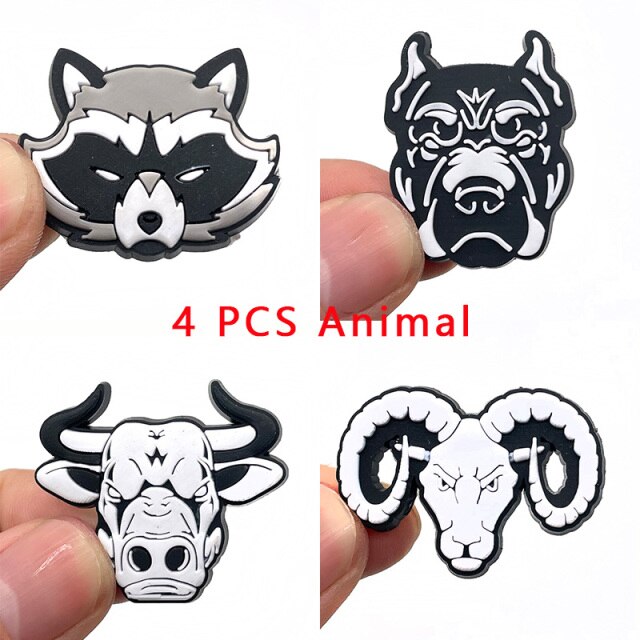 1pc Anime JIBZ Shoe Charms Lion Tiger Eagle Shoe Buckles Decoration Accessories Fit For Clogs Sandals Friends Meet Party Gifts