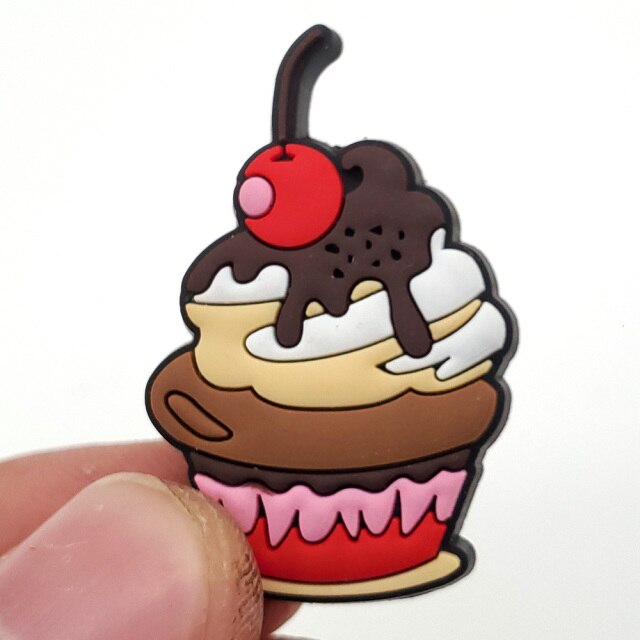 1pcs Cute Cartoon Food Shoe Charms Buckle Funny DIY Shoe Accessories Fit For Croc JIBZ Sandals Kids Xmas Parts Gift