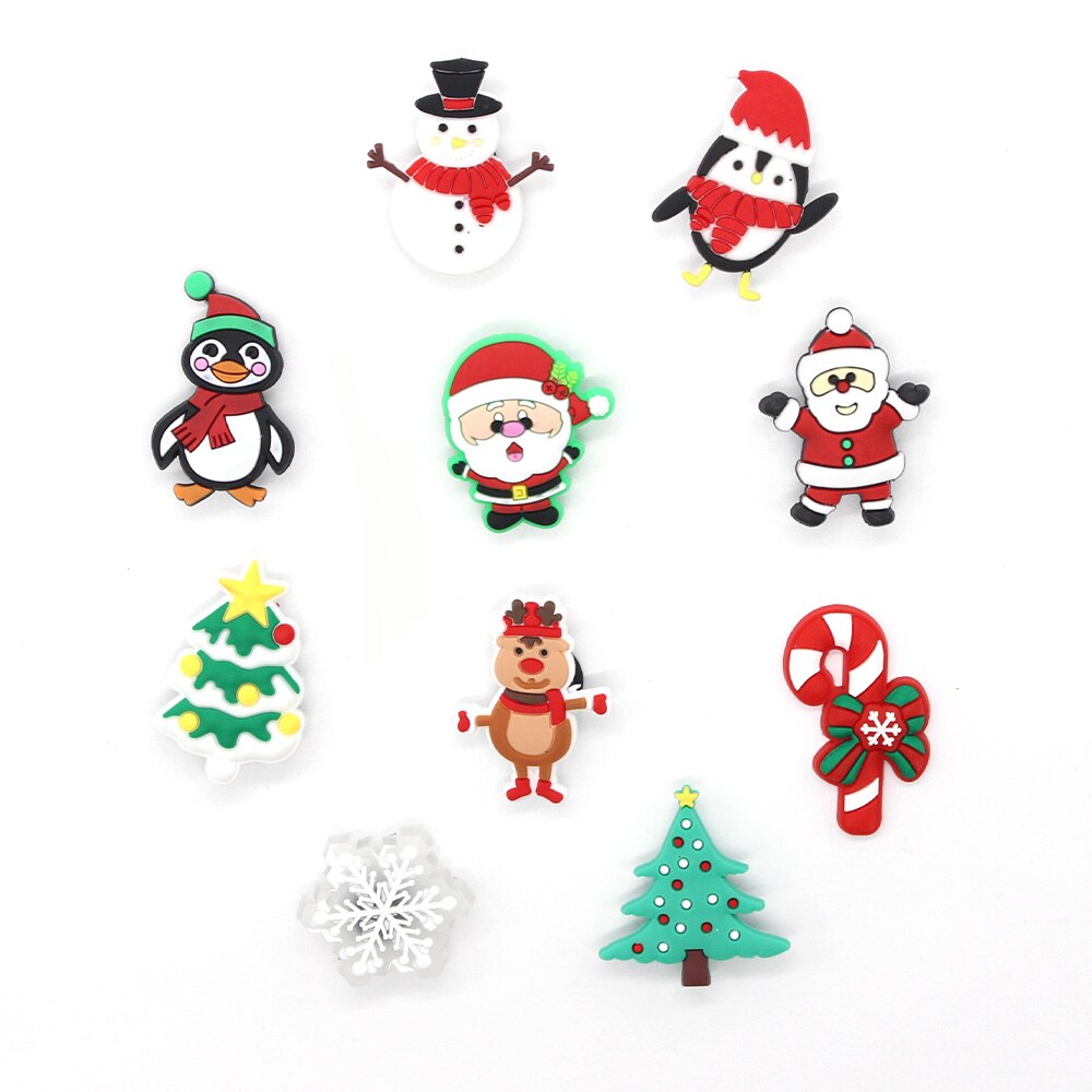 1pc Croc JIBZ Christmas Theme Shoe Charms Snowman Shoe Decoration Accessories For Garden Shoe Kids X-mas Party Gifts