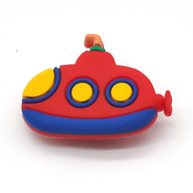 Hot 1pcs Cartoon transport PVC Shoe Charms Car/aircraft/ship Shoe Aceessories Decorations jibz Fit croc Clogs kids X-mas Gifts