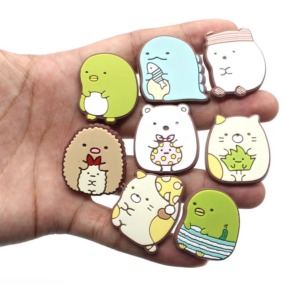 Cute 1pcs Small animals PVC Shoe Charms DIY Cartoon characters Shoe Aceessories Clogs Decorations Fit kids X-mas Gifts croc jibz