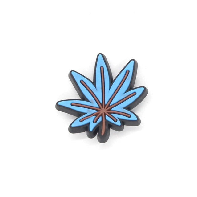 New 1pcs Blue style Shoe Charms Cartoon sun flower Shoe Aceessories Fit women croc Clogs PVC Decorations girls X-mas Gifts jibz