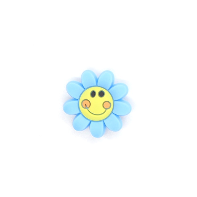 New 1pcs Blue style Shoe Charms Cartoon sun flower Shoe Aceessories Fit women croc Clogs PVC Decorations girls X-mas Gifts jibz