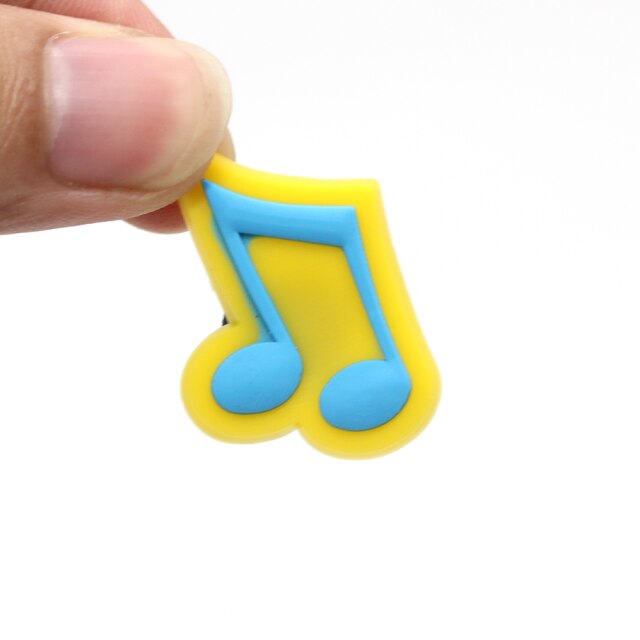 Hot 1pcs musical note PVC Shoe Charms Funny DIY piano/Guitar Shoe Aceessories Fit Sandals Buckle Unisex kids Gifts croc jibz